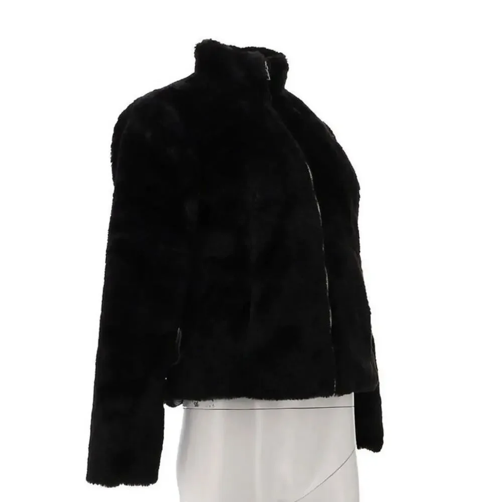 Colleen Lopez Print Faux Fur Bomber Jacket - Animal - Size M